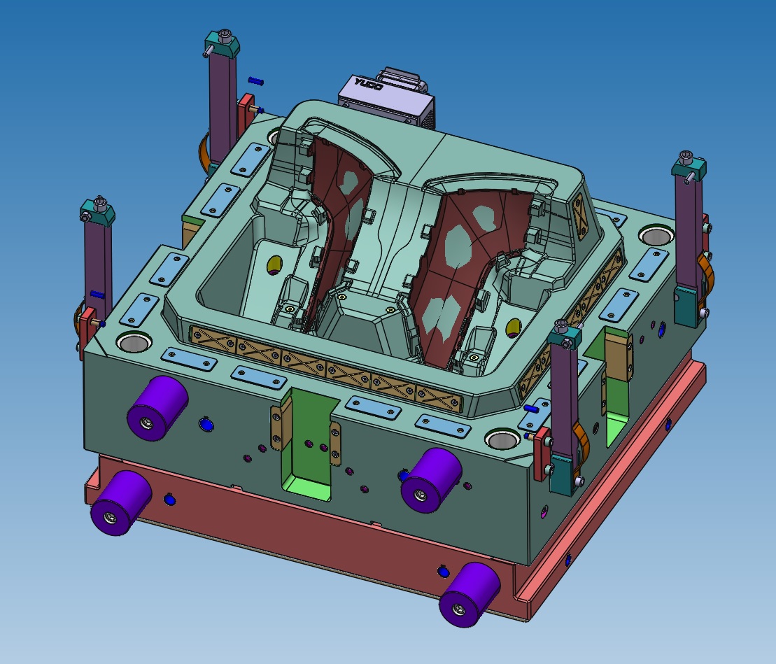 CAD model of an injection mould tool, injection side, designed by FrontRunner
